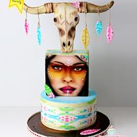 Airbrush Cake American Indian