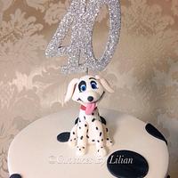 Dalmatian themed cake