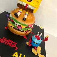Spongebob Hamburger cake 