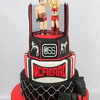 Kick boxing birthday cake 