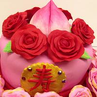 Chinese Oriental 80th birthday cake