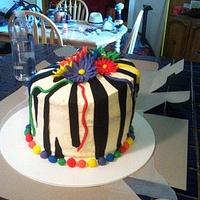 Whimsical Zebra Birthday Cake