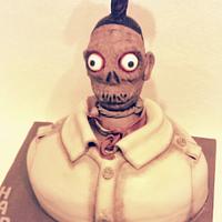 shrunken head guy halloween cake