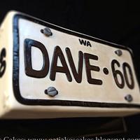 Licence (number) plate cake