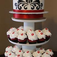 Red, Black and White wedding