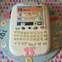 Blackberry phone cake with BBM 