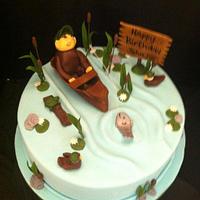 Man's Fishing Birthday cake