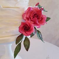 Ruffles & Roses in Raspberry Wedding Cake