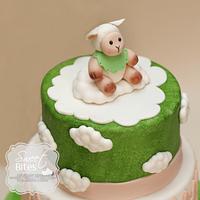 Lamb Baby Shower Cake