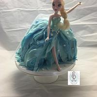 Frozen Elsa Barbie cake