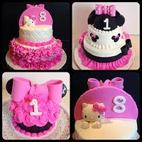 Hello Kitty/Minnie Mouse 2 sided cake