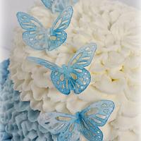 Blue Butterfly Birthday Cake