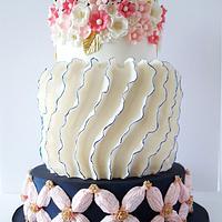 Navy Blue and white cake