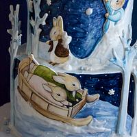 Peter rabbit winter cake