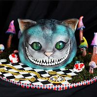 Cheshire Cat Cake | Alice in Wonderland - cake by Maria - CakesDecor