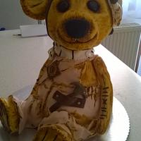 Teddy bear worker cake