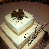 Winter Woodsy Wedding Cake