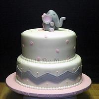 Baby Elephant Shower Cake