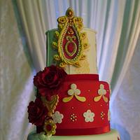 Beaded Velvet wedding cake