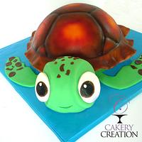 3D CartoonTurtle Cake