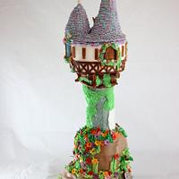 Rapunzel Tower Sculpted Cake