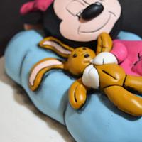 3D cake cartoon nap with teddy rabbit