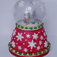 Christmas snow globe cake.