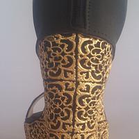 Black & Gold Wedge Heel