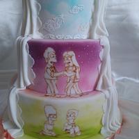 Two sided wedding cake