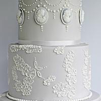 Dove grey wedding cake
