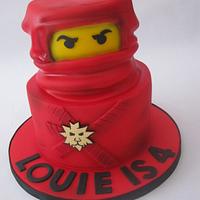 Red Ninjago Lego 2 Tier Birthday Cake