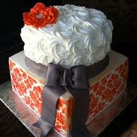 Orange & Grey Wedding Cake