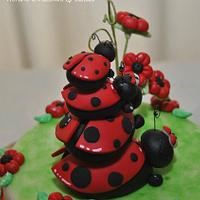 Ladybugs climbing