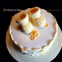 Booties, Buttons and Lace Baby Shower Cake