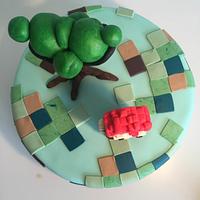Growtopia cake birthday elisocakestudio  fondant handmade minecraft 