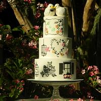 'boho' style wedding cake