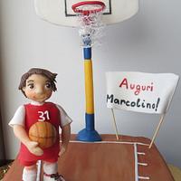 A young basketball player