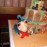 david bowie labrinth cake with  giant worm