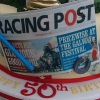 Horse racing 50th birthday cake