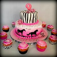 Zebra Print and Horse Cake
