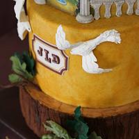 Rustic vineyard themed wedding cake for Cake central magazine