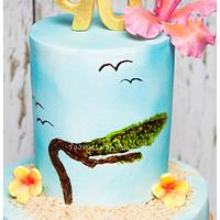 Curacao on a cake