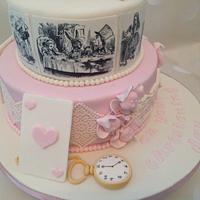 Alice in Wonderland Christening Cake
