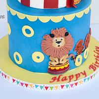 Circus themed cake. Fun and colourful