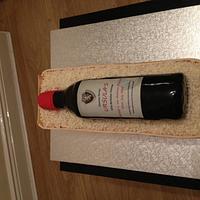 Wine Bottle in a Crate Cake