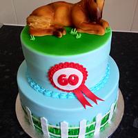 Horse themed 60th birthday cake