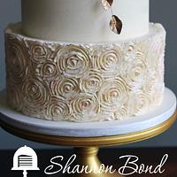 Buttercream Rosette and Garland Wedding Cake