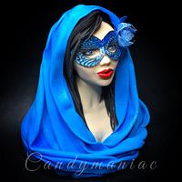 Lady in blue mask