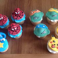 Boys character cupcakes