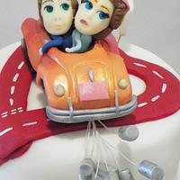 Sports car wedding cake